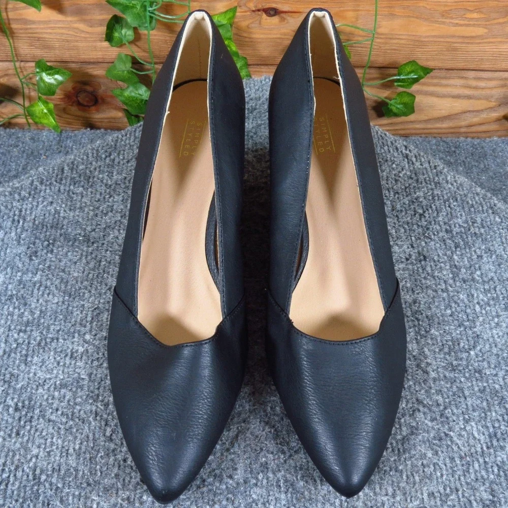 Simply Styled Stanzie Women Wedge Pump Size 10 Dress Office Professional Black